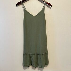 Hollister Sage Green Dress with Ruffle Detail